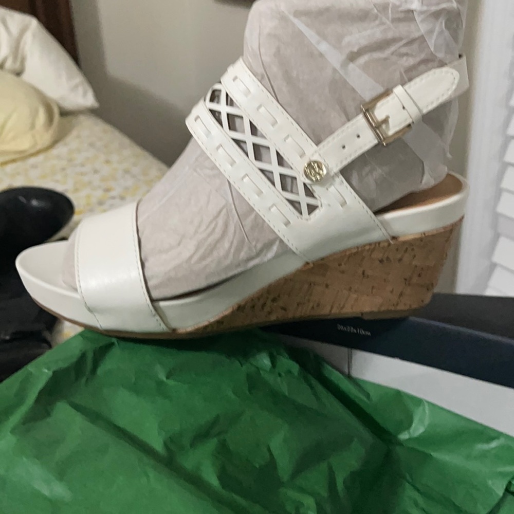 Tommy Hilfiger, wedge white sandals